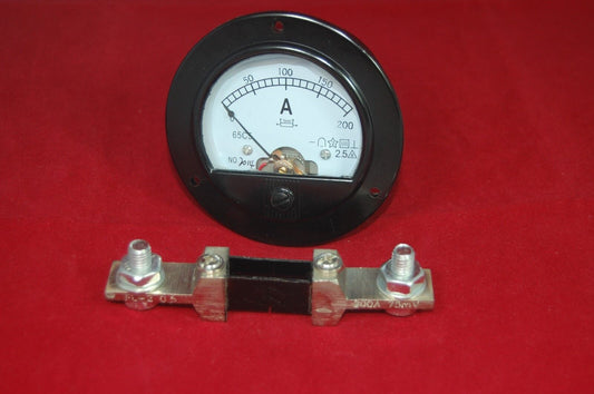 DC 200A Round Analog Ammeter Panel AMP Current Meter Dia. 90mm with shunt