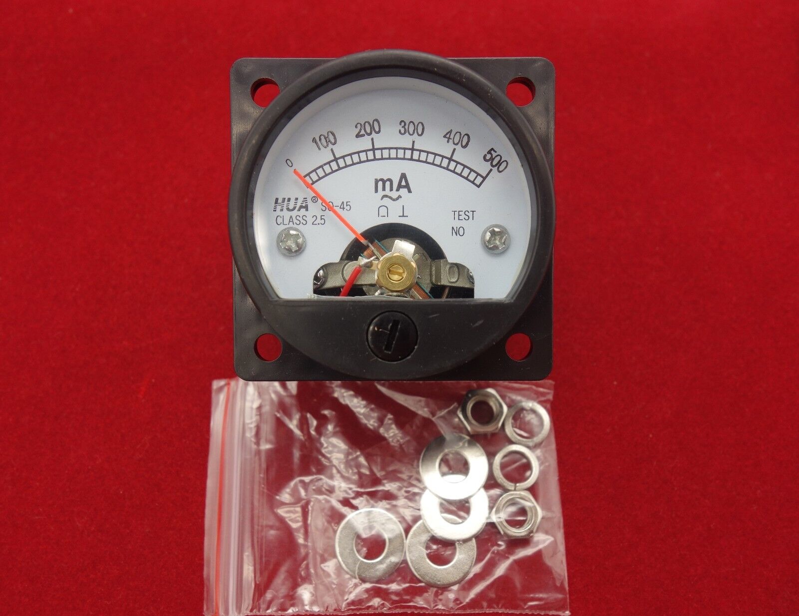 1PC AC 0-500MA Analog Ammeter Panel AMP Current Meter SO45 Cutout 45mm