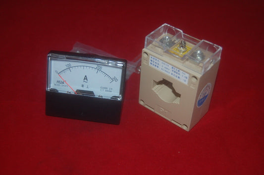 AC 300A Analog Ammeter Panel AMP Current Meter 0-300A 60*70MM with transformer