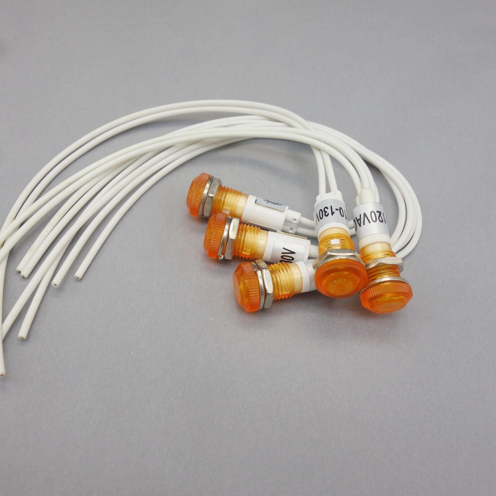 5Pcs 120V 10mm YELLOW Panel Mounting Neon Indication Signal Pilot Light