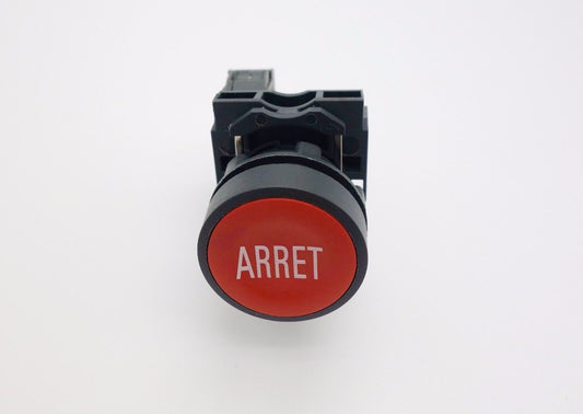 2PCS 22MM PUSHBUTTON SWITCH FITS XB5AA433 RED with ARRET marking 1NC momentary