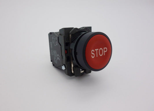 2PCS 22MM PUSHBUTTON SWITCH FITS XB5AA434 RED with Stop marking 1NC momentary