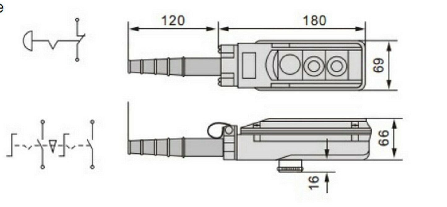  Fits COB-C1 Pendant Control Station One Push Lock revolve Estop, Two On button