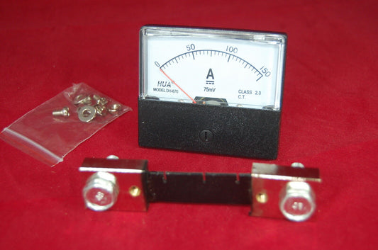 DC 150A Analog Ammeter Panel AMP Current Meter DC 0-150A 67*70MM with Shunt