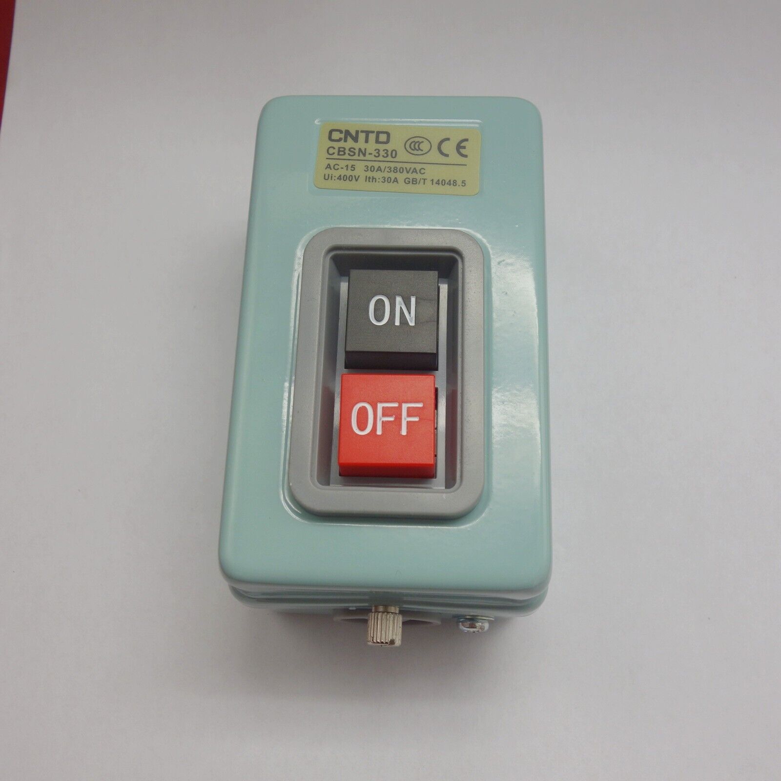 1PC 3 PHASES 3.7KW 30A ON/OFF Self-Locking POWER PUSHBUTTON SWITCH Fits TBSN-330