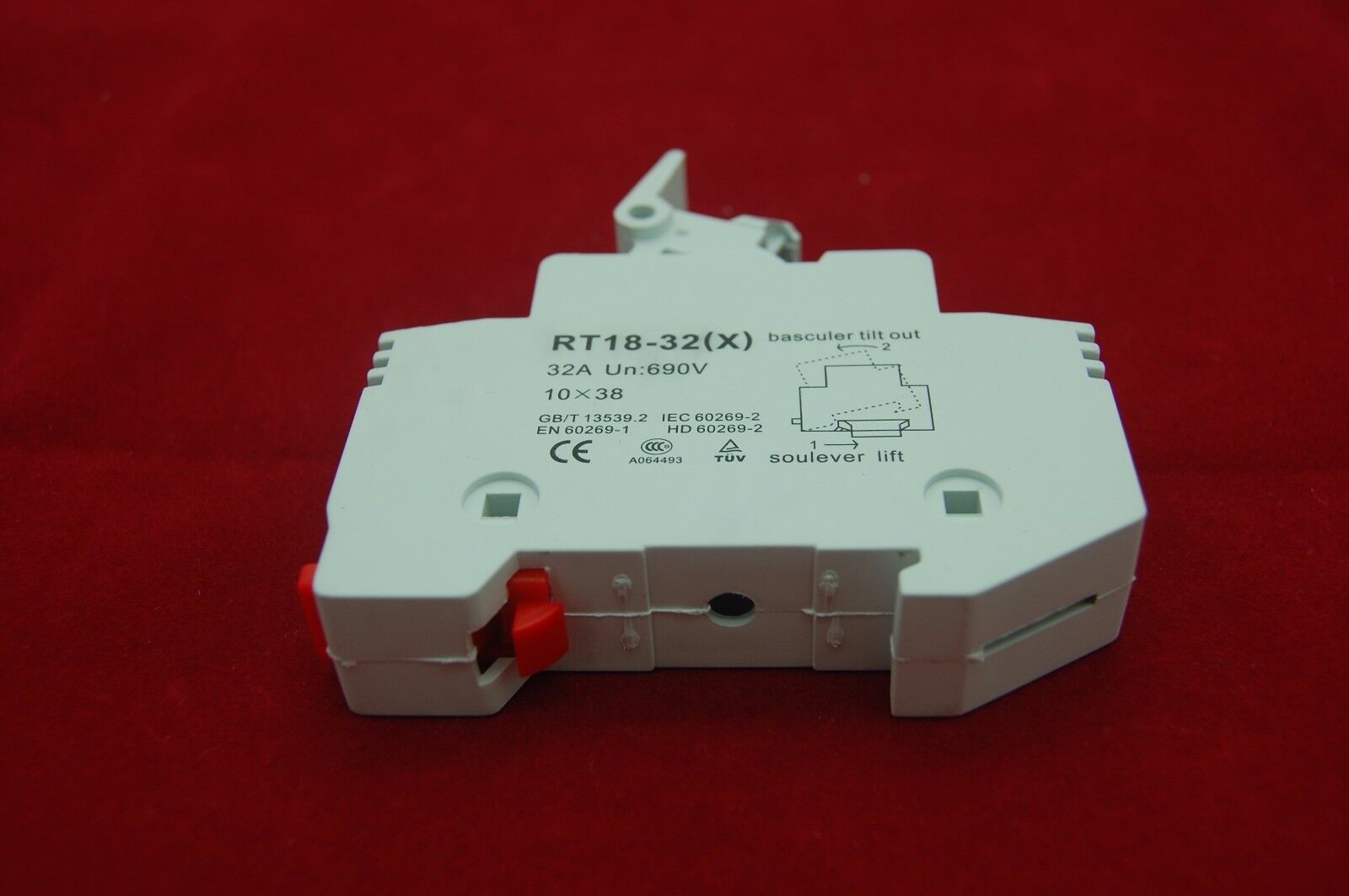 1PC 1 Pole Din Rail Mounting RT18-32 Fuse Holder for 10x38MM Fuse link