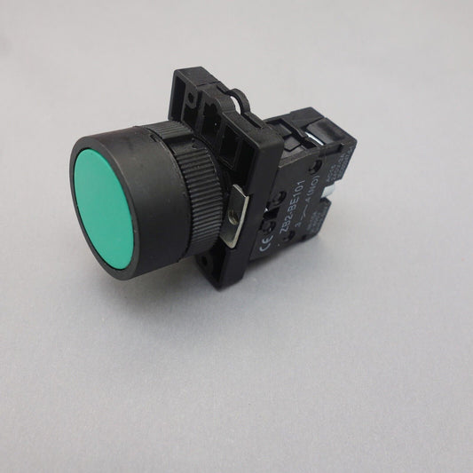 2PCS 22MM PUSHBUTTON SWITCH FITS XB2EA31 Green 1No flush push Momentary Plastic