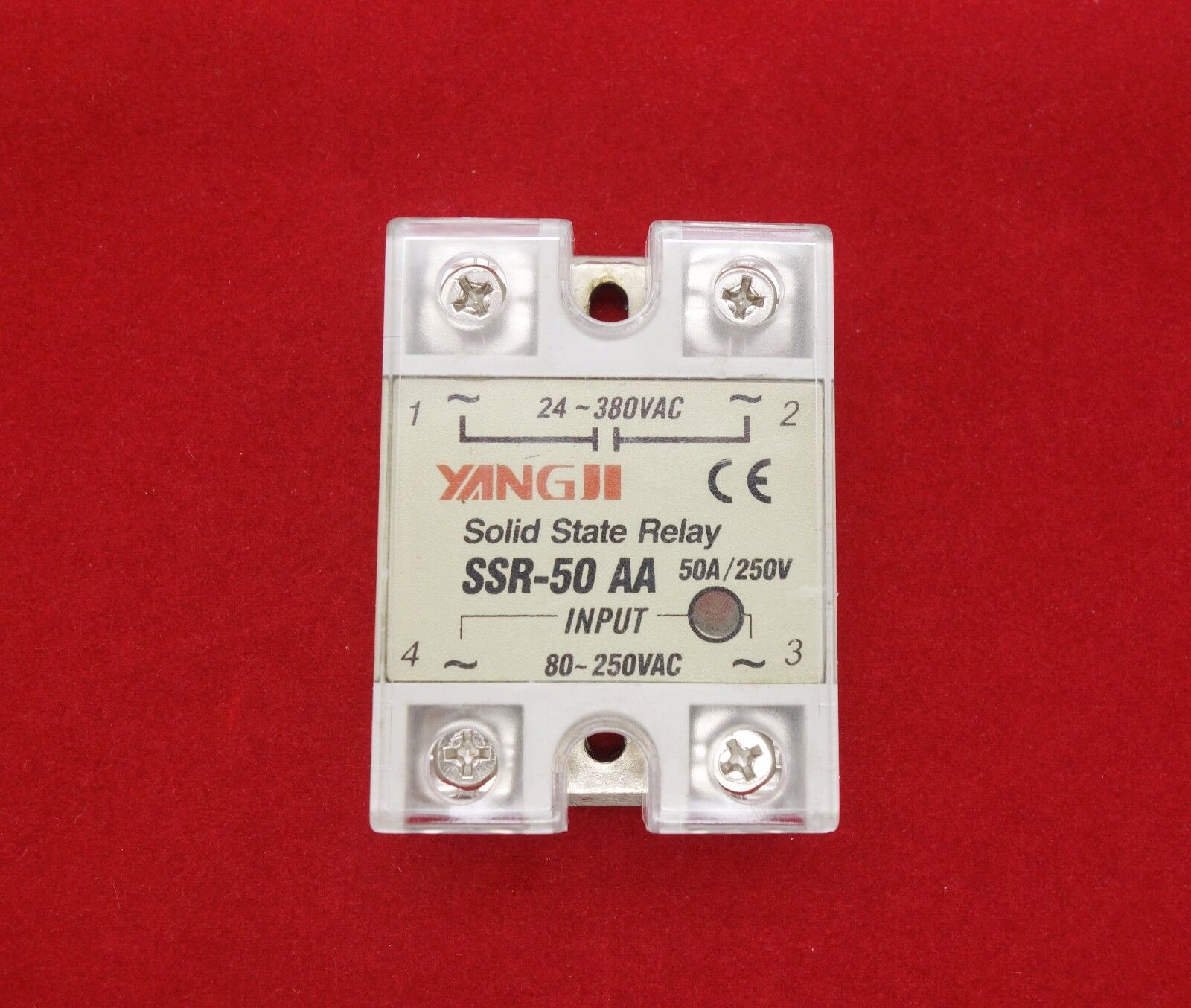 1pc  SSR- 50AA Solid State Relay Module AC-AC with Cover 80-250V AC Input