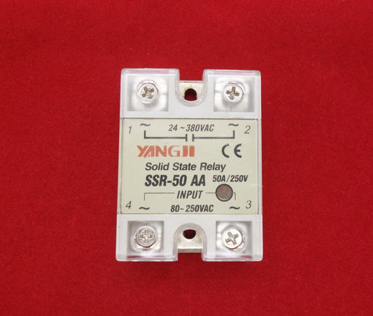 1pc  SSR- 50AA Solid State Relay Module AC-AC with Cover 80-250V AC Input