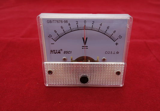DC Minus Zero Plus -10V-0-+10V Analog 85C1 56*64mm  Voltage Analogue Panel meter
