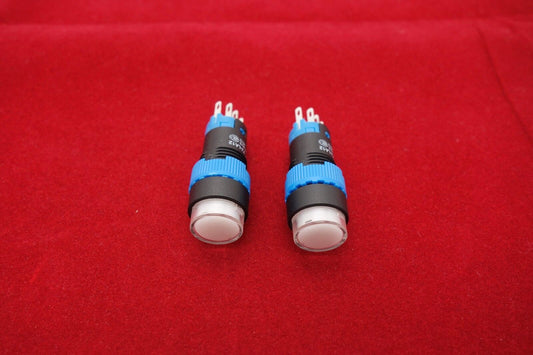 2PCS Cutout 12MM 6V White LED ILLUMINATED Round Momentary PUSH BUTTON 5 PINS