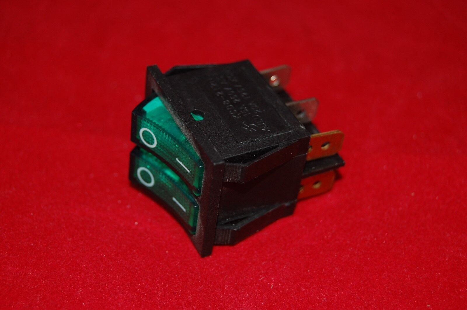 2Pcs Double 2 Position Boat Rocker Switch Green Light Illuminated  24V AC/DC