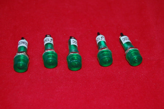 5Pcs 24V AC/DC 10mm Green Panel Mounting plug in incandescent Pilot Lights ADP10