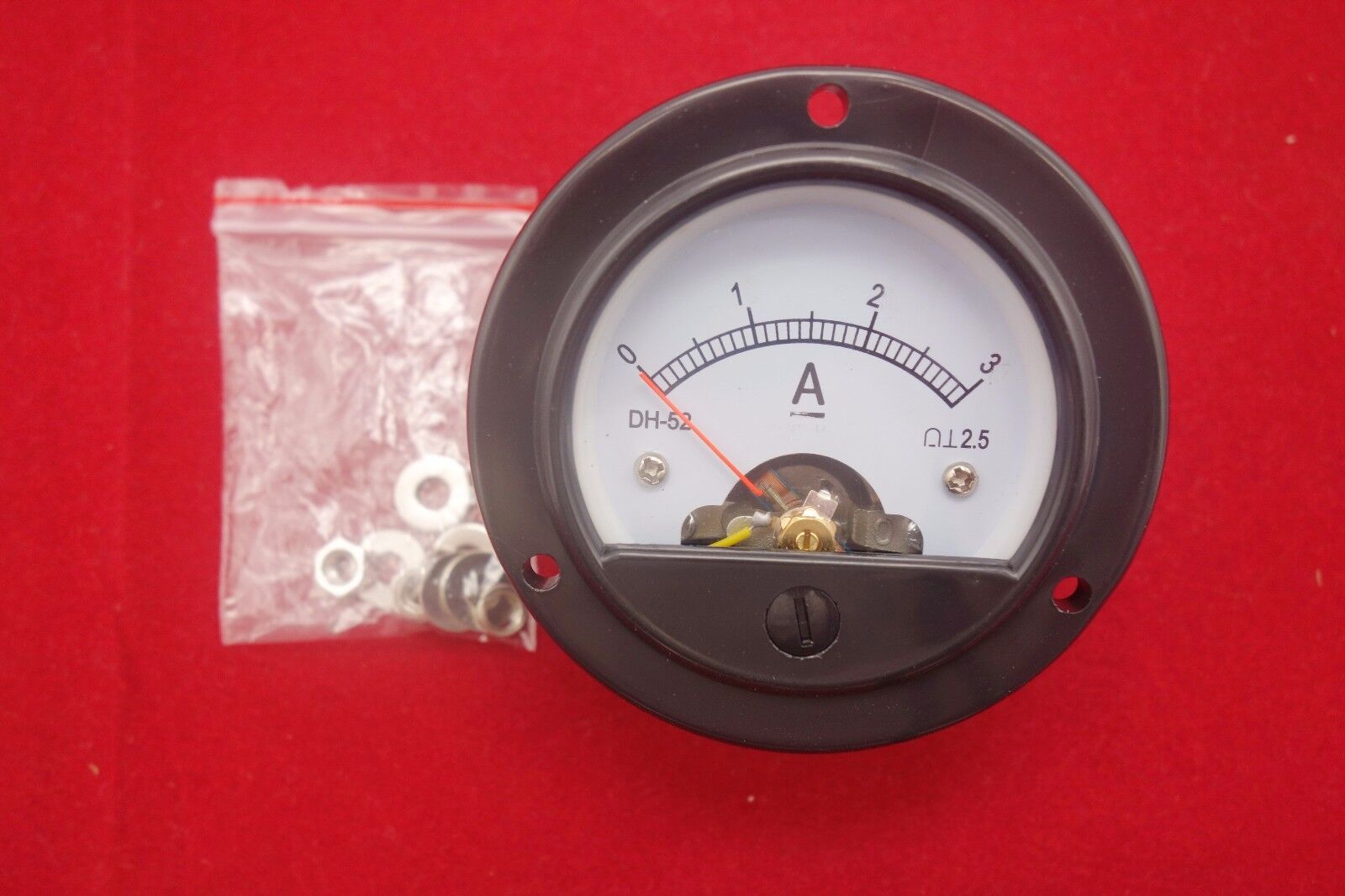 DC 0- 3A Round Analog Ammeter Panel Current Dia. 66.4mm DH52 direct connect