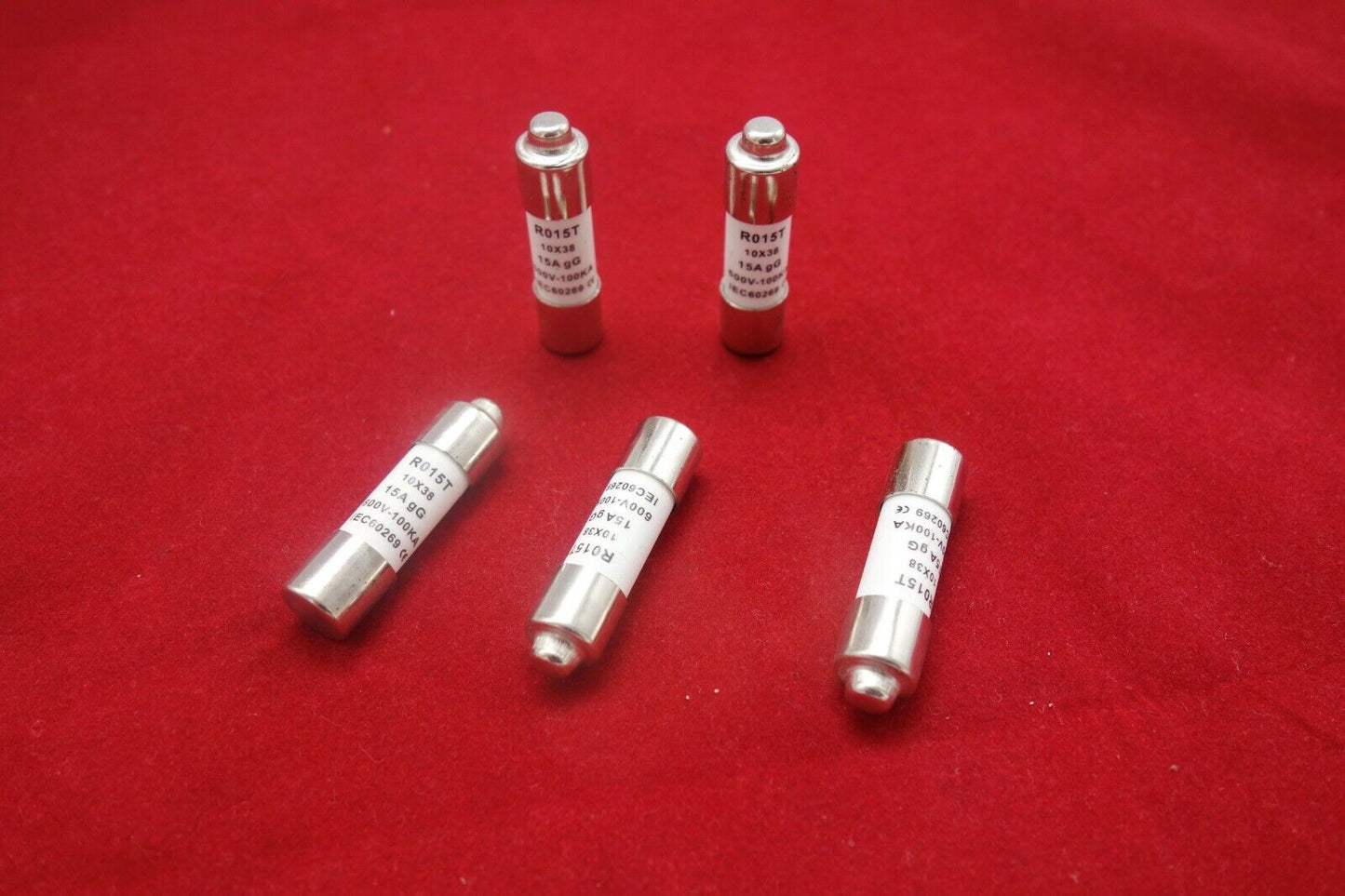 5Pcs RO15T ATQR 600V 15A 10 x 38mm Ceramic Cylindrical Fuse Links gG