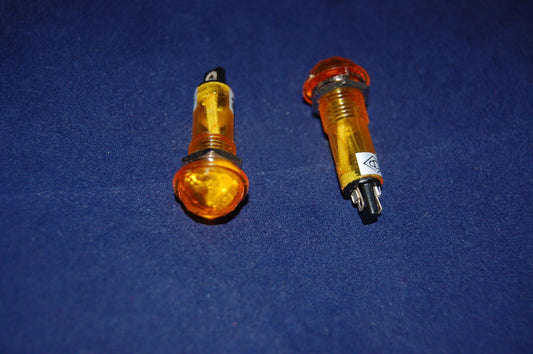 5Pcs 24V AC/DC 10mm Yellow Mini Plug in Incandescent Pilot Lights Fresnal Dome