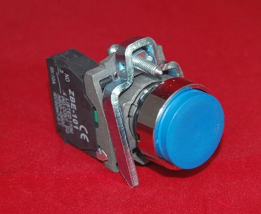 5PCS 22MM PUSHBUTTON SWITCH FITS XB4BL61C BLUE 1NO Projecting push