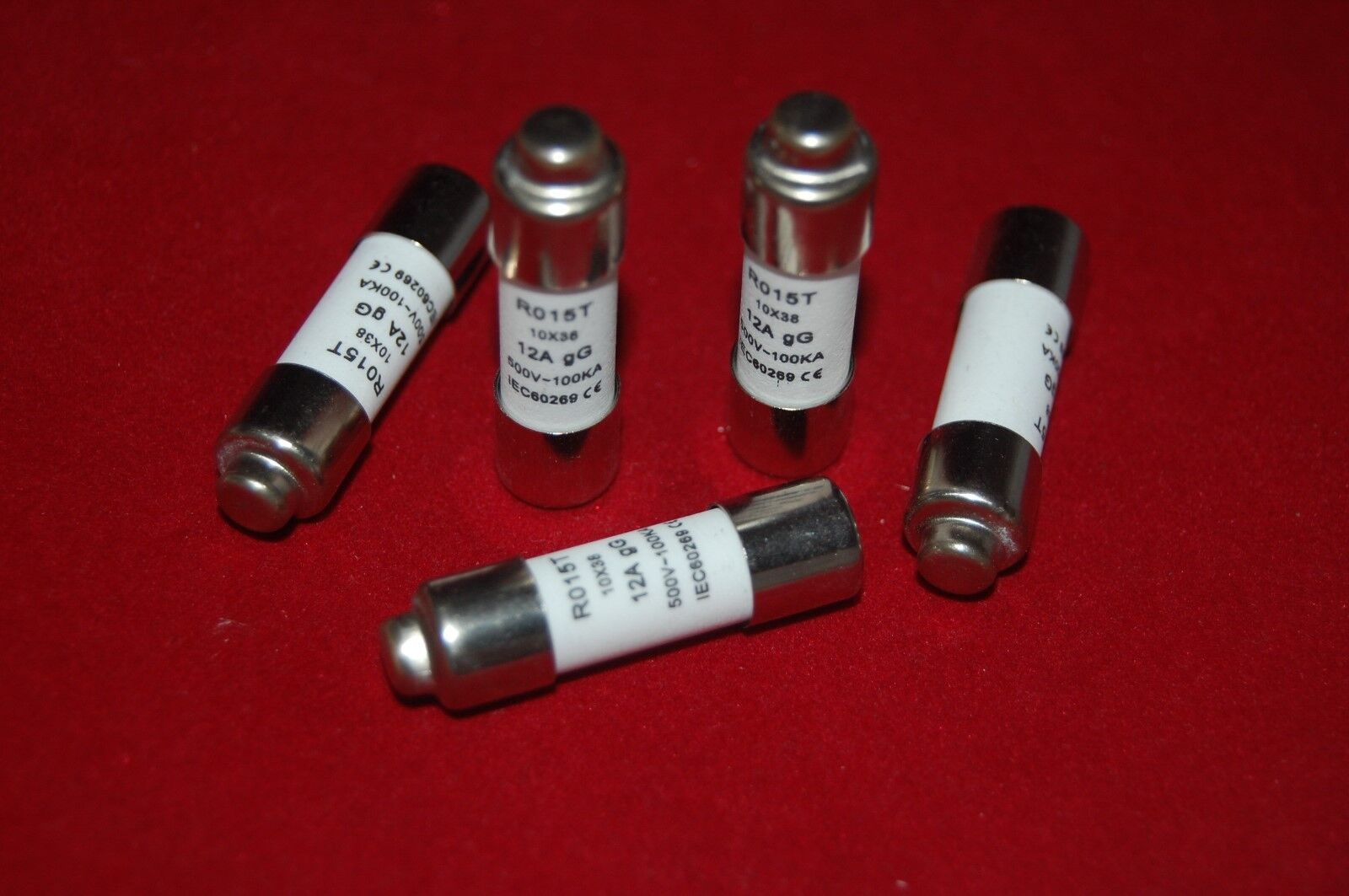  5Pcs ATQR 500V 12A 10 x 38mm Cylindrical Fuse Links gG RO15T Time delay