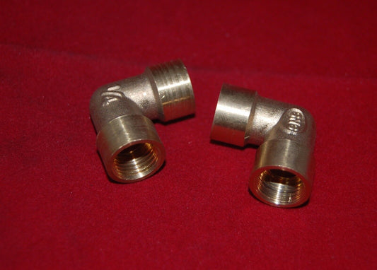 2PCS Brass Elbow 90 Degree Female THREAD PT 1/4" PIPE CONNECTOR High Quality