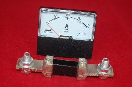 DC 200A  Analog Ammeter Panel AMP Current Meter DC 0-200A 60*70MM with Shunt