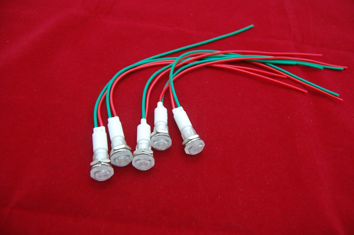 5 Pcs 24V AC/DC 10mm White Panel Mounting LED Indication Signal Pilot Lights