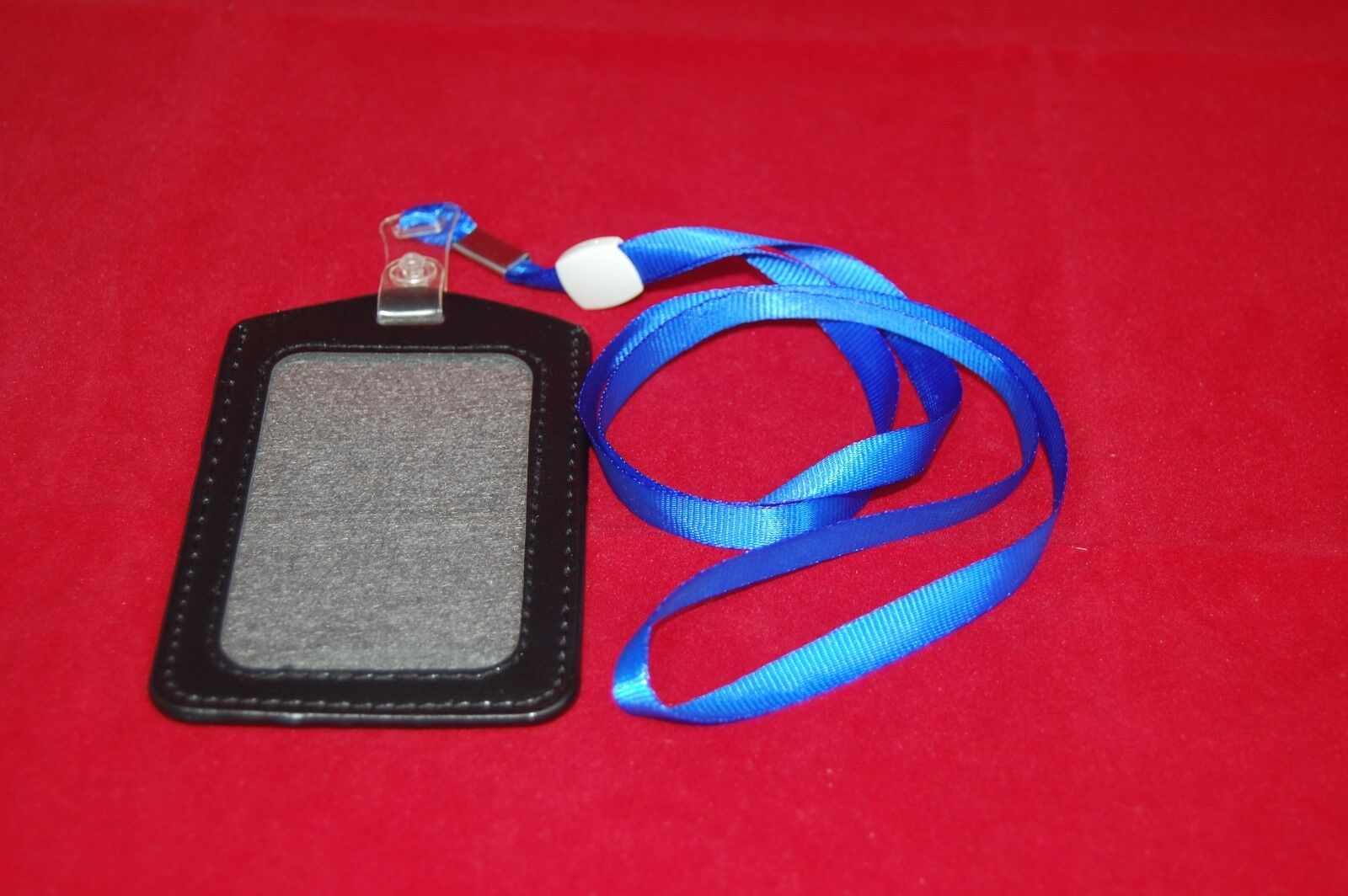 2 Pcs Vertical Style Name Tag ID Badge Card Holders Black Clear with suspender