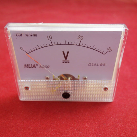 1PC DC 0-30V Analog VOLTMETER Voltage Meter 10V 80*65MM 69C9 direct connect