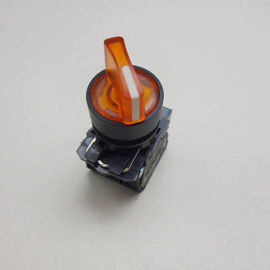 22mm ILLUMINATED Selector switch 3 Position Fits Yellow XB5AK135M5 220V Maintain