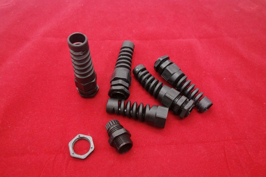 5PCS Black Spiral Cable Gland PG13.5 Cable Range 6-12MM Nylon IP68 Waterproof