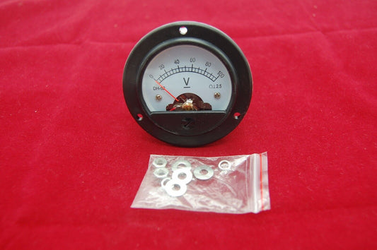DC 0-100V Round  Analog Voltmeter Analogue Voltage panel meter Dia. 66.4mm DH52