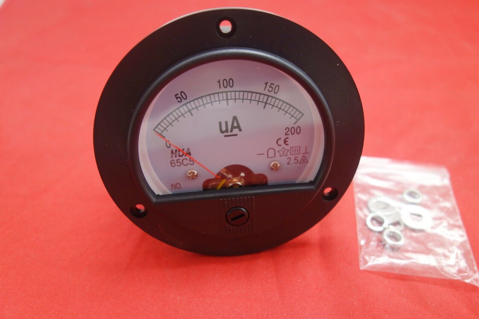 DC 0-200uA Round Analog Ammeter Panel AMP Current Meter Dia. 90mm Direct Connect