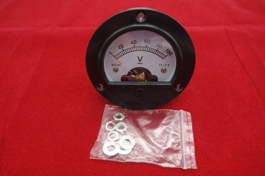 AC 0-100V Round Analog Voltmeter Voltage Panel Meter Dia. 66.4mm DH52