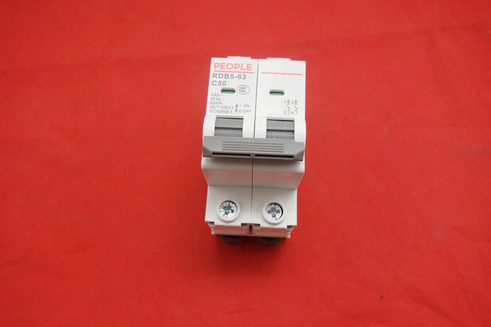 1Pc 2 Pole 50A Miniature Circuit Breaker RDB5-63 C50 6KA Breaking Capacity MCB