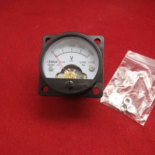 DC 0- 2000V Analog Voltmeter Analogue Voltage panel meter SO45 2000V/1mA