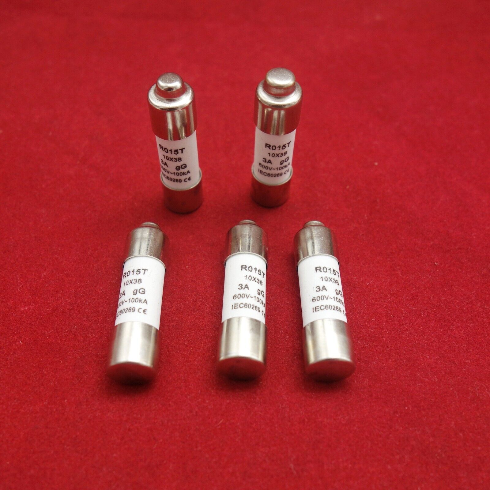 5Pcs ATQR RO15T 600V 3A 10 x 38mm Ceramic Cylindrical Fuse Links gG Time delay
