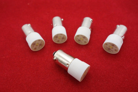 5PCS BA9S LED BULB 6V AC/DC WHITE COLOR Base Dia.9mm