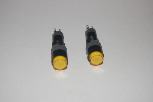5PCS 10MM Yellow Light  ROUND LED ILLUMINATED Pilot Lamp 24V DC/AC 2 PINS