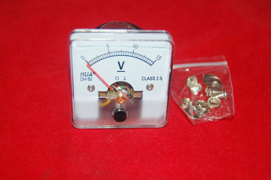 DC 0-15V Analog Voltmeter Analogue Voltage panel meter 50*50mm directly Connect