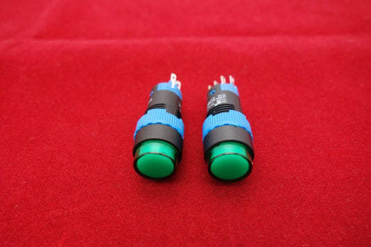 2PCS Cutout 12MM 6V Green LED ILLUMINATED Round Latching PUSH BUTTON 5 PINS