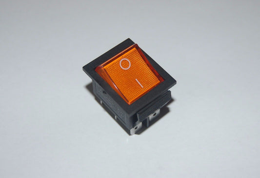 5Pcs YELLOW Light Illuminated 2 Position Boat Rocker Switch 6 Pin ON-ON 220V AC