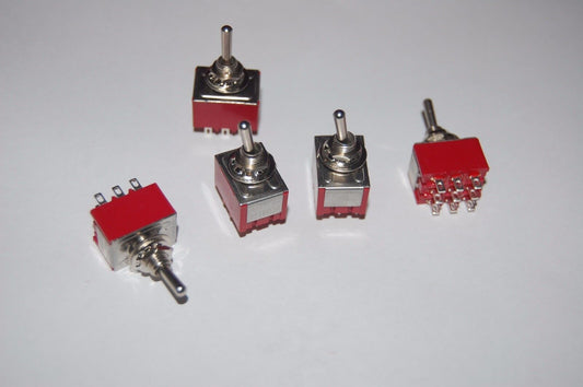 5PCS 9 Pin Miniature Toggle Switches 2 Position ON-ON Latching Maintained