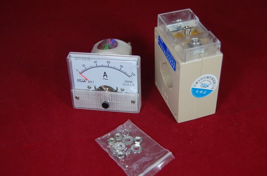 AC 100A Analog Ammeter Panel AMP Current Meter 85L1 AC 56*64mm with transformer