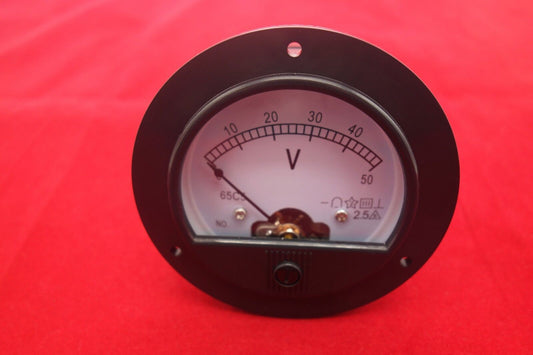 DC 0-50V Round Analog Voltmeter Voltage Panel Meter Dia.90mm direct Connect