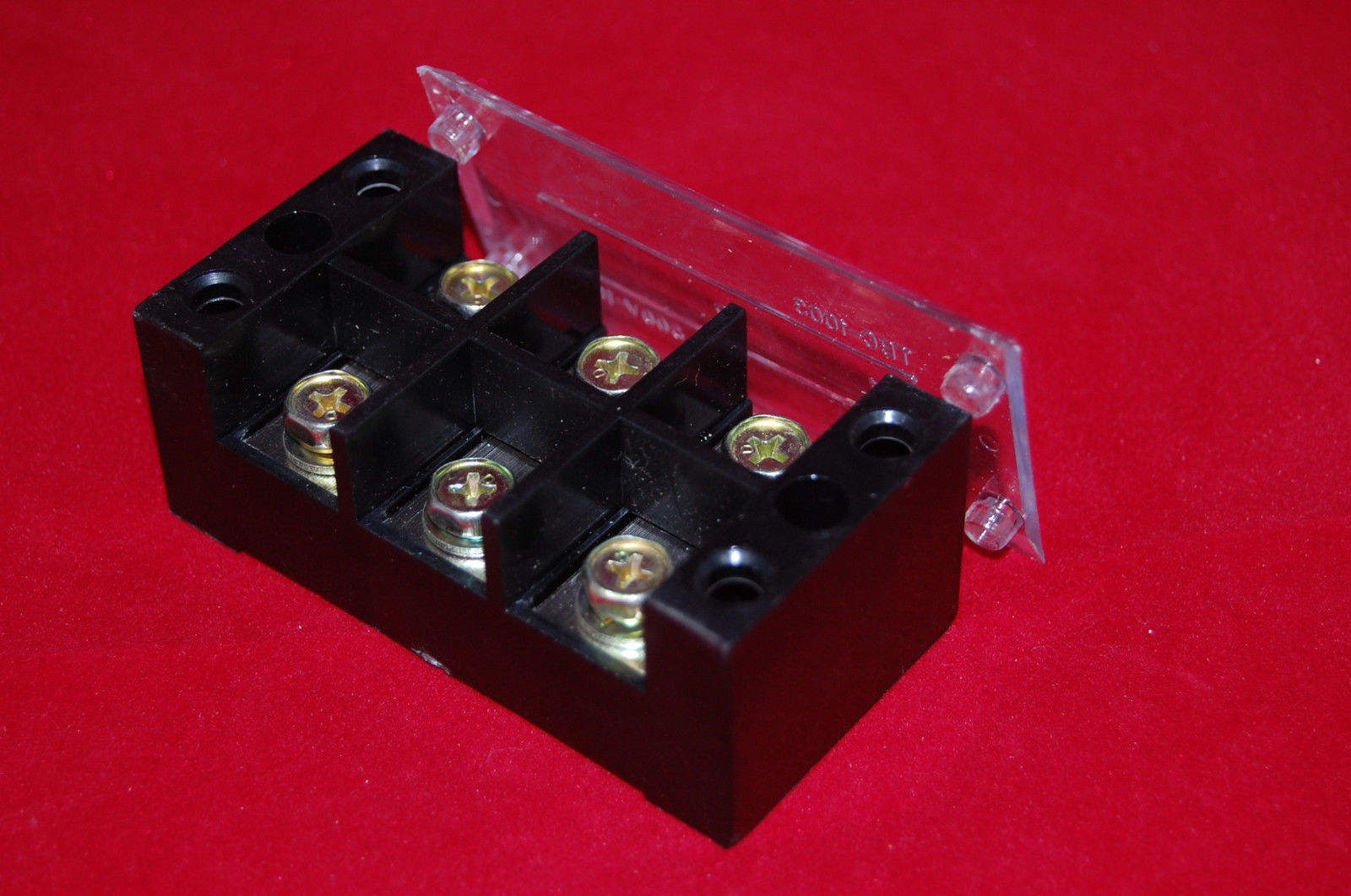 Lot of 2 pcs 3 Position 100A 600V Barrier Dual Row Terminal Block/Strip w/Cover