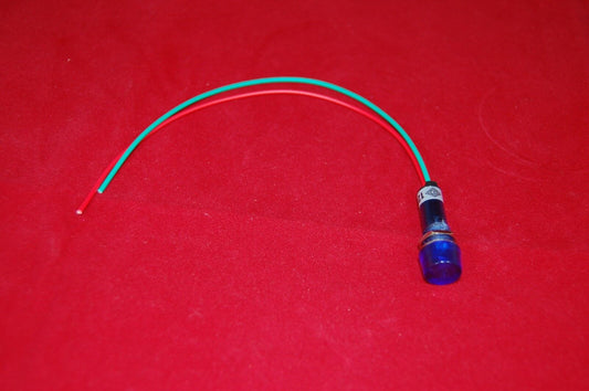 50 Pcs 12V AC/DC 10mm Blue Mini LED Pilot Lights CYLINDRICAL Cap with wire