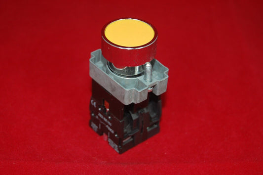 1PC FITS XB2 BA  Maintain 22MM YELLOW PUSHBUTTON Switch Maintain Latching NO/NC