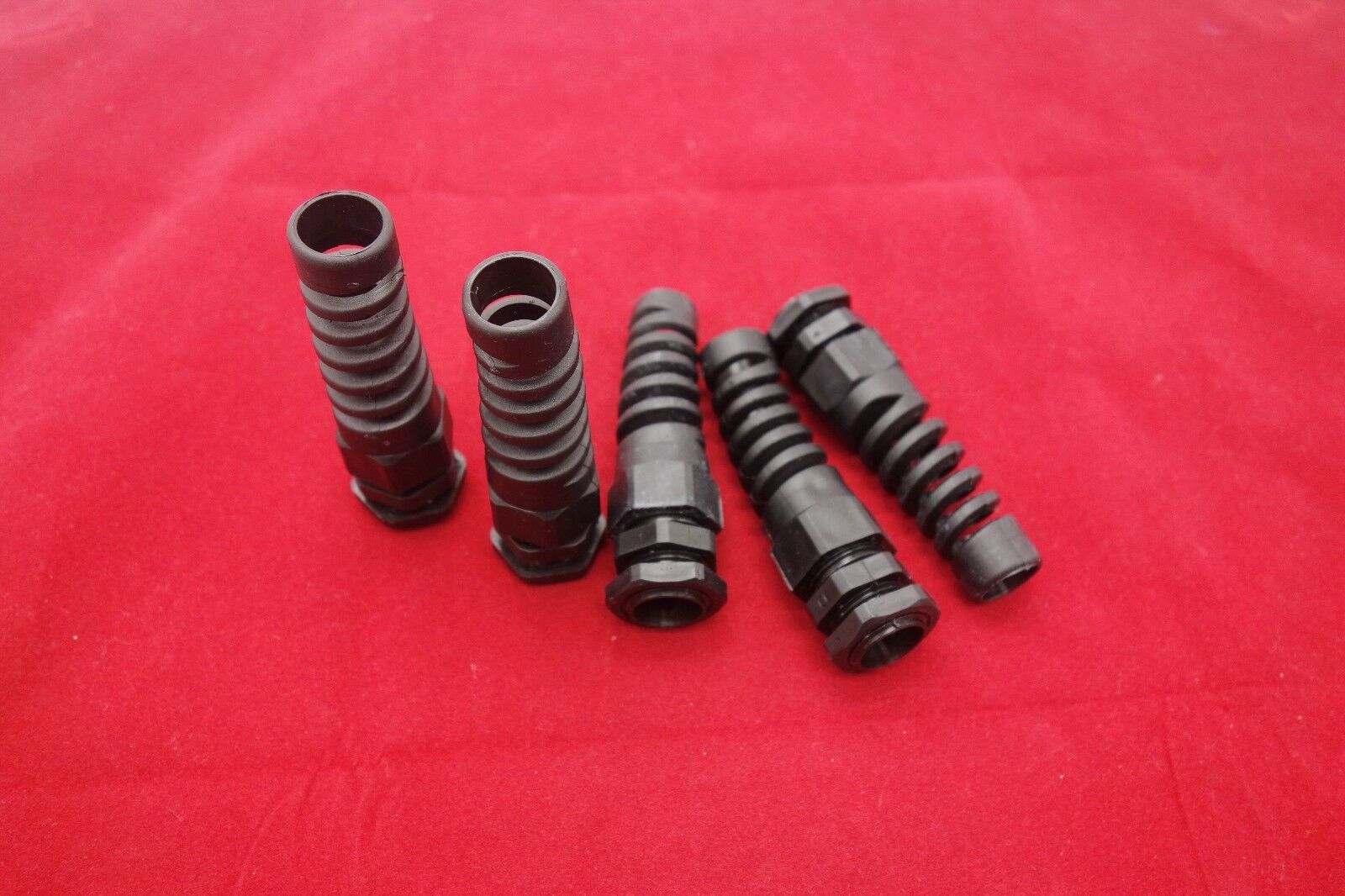 5PCS Black Spiral Cable Gland PG13.5 Cable Range 6-12MM Nylon IP68 Waterproof