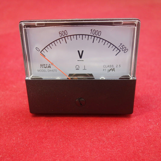 1PC DC 1500V  1mAnalog Voltmeter Panel Voltage Meter 60*70MM