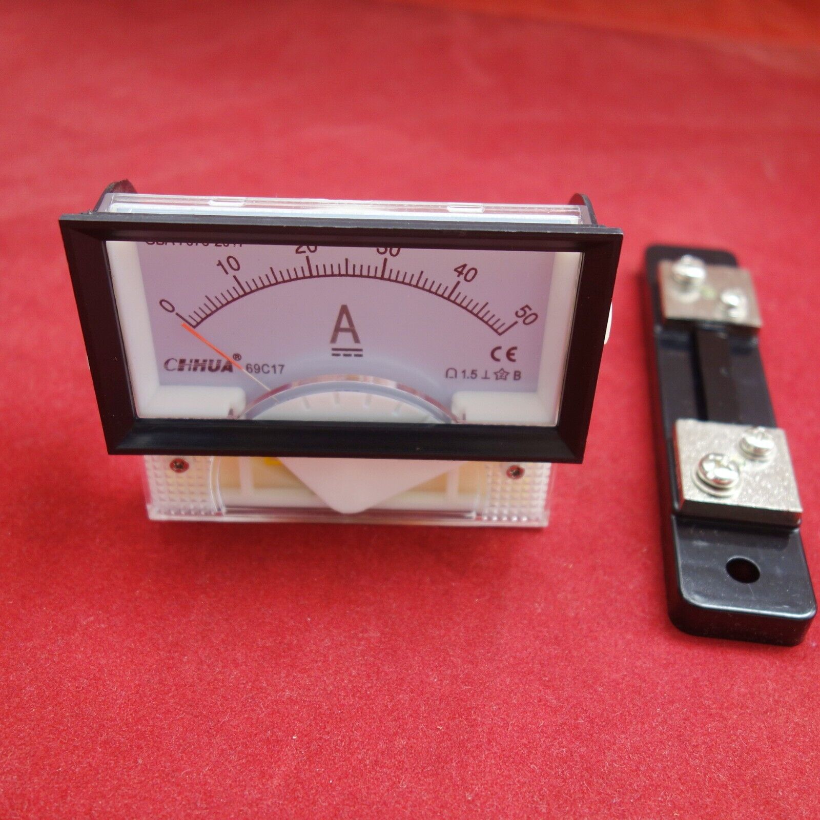 1PC DC 0-50A Analog Ammeter Panel AMP Current Meter 69C17 69C9 with Shunt