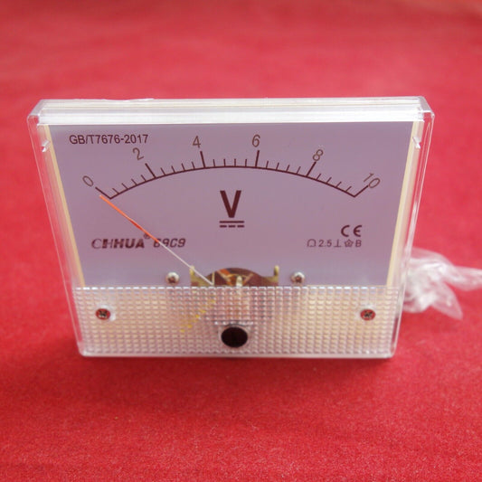 1PC DC 0-10V Analog VOLTMETER Voltage Meter 10V 80*65MM 69C9 direct connect